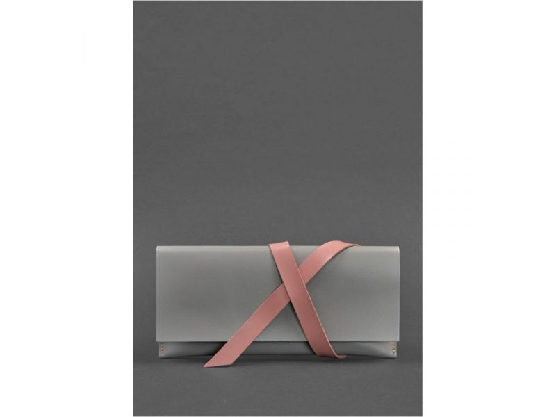 Кожаный женский тревел-кейс Voyager 1.0 Серый с розовым, фото 1