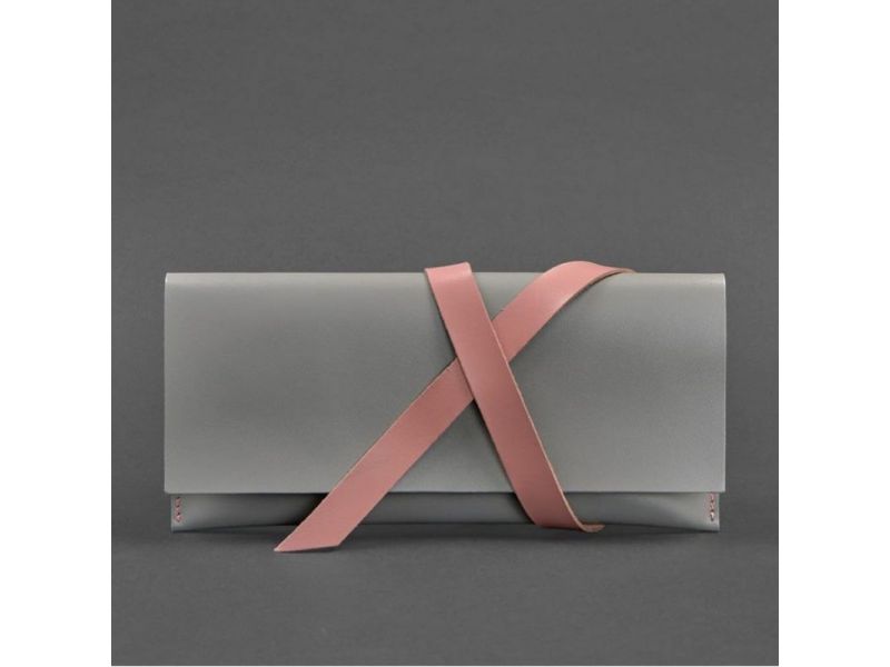 Кожаный женский тревел-кейс Voyager 1.0 Серый с розовым, фото 5