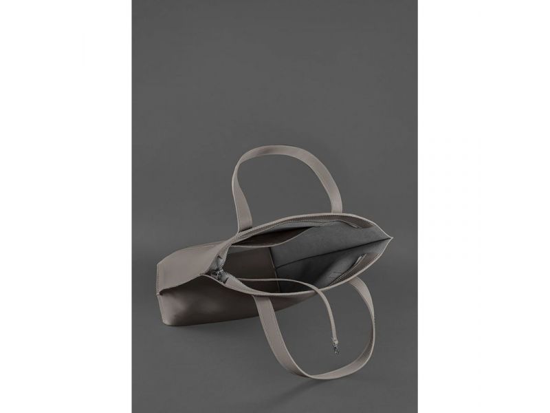 Кожаная женская сумка шоппер D.D. темно-бежевая, фото 6