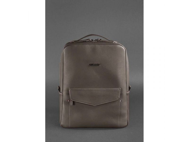 Кожаный городской женский рюкзак на молнии Cooper темно-бежевый, фото 2