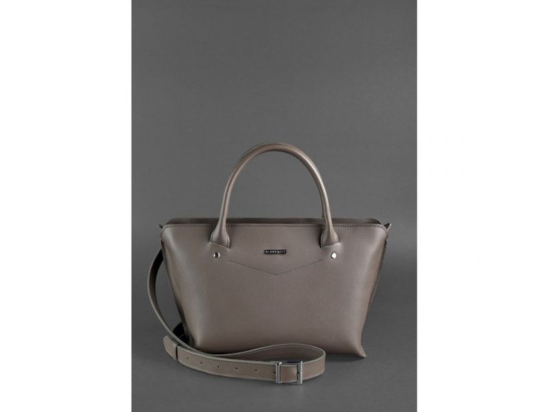 Женская кожаная сумка Midi темно-бежевая, фото 4