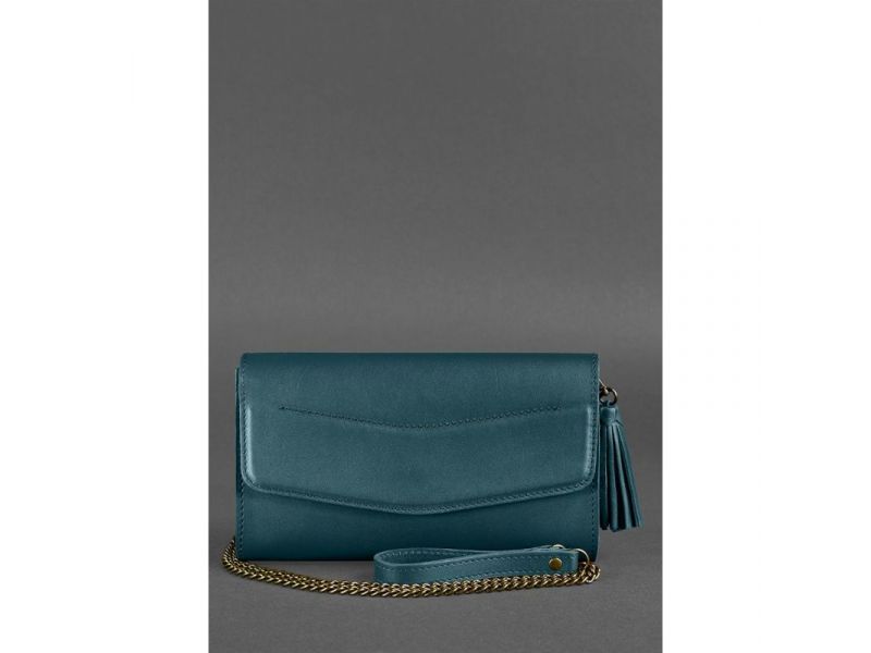 Кожаная женская сумка Элис зеленая, фото 3