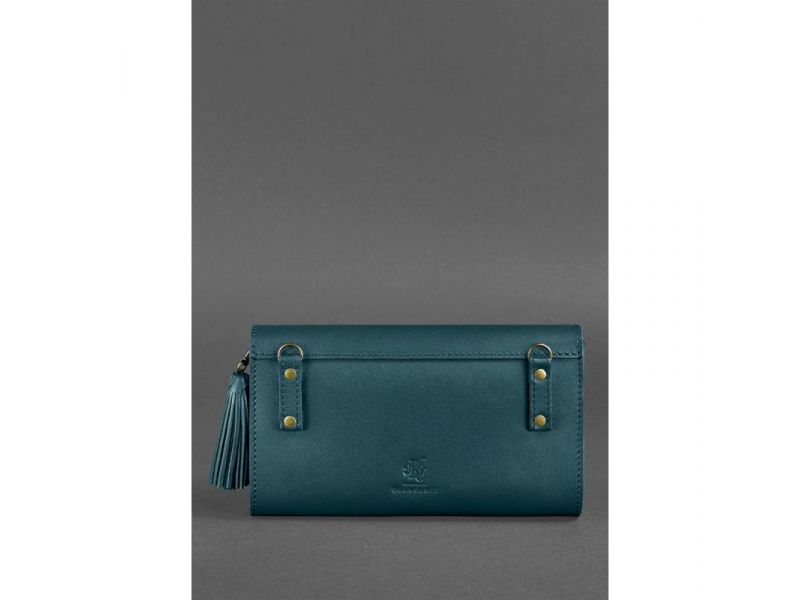 Кожаная женская сумка Элис зеленая, фото 4