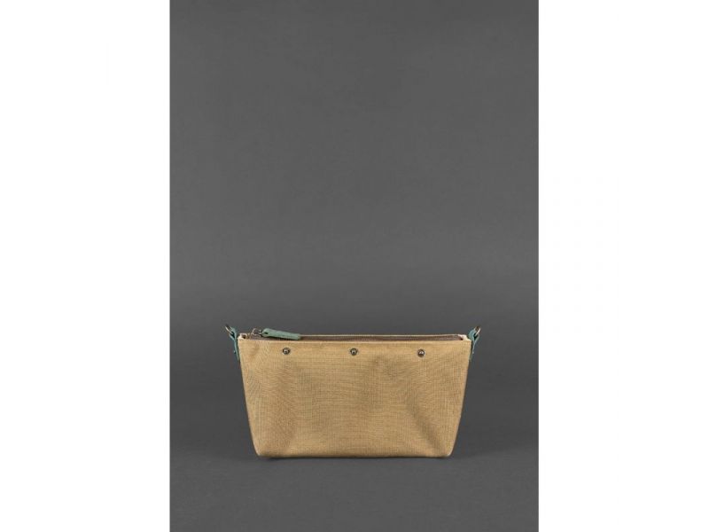 Кожаная плетеная женская сумка Пазл S зеленая Crazy Horse, фото 4