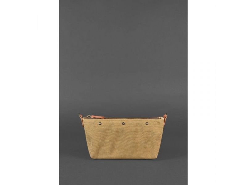 Кожаная плетеная женская сумка Пазл S светло-коричневая Crazy Horse, фото 4