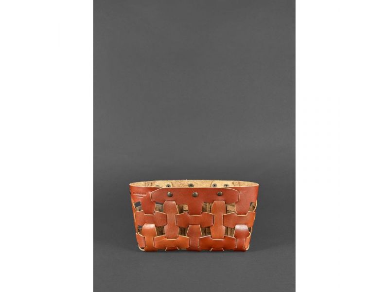 Кожаная плетеная женская сумка Пазл S светло-коричневая краст, фото 3