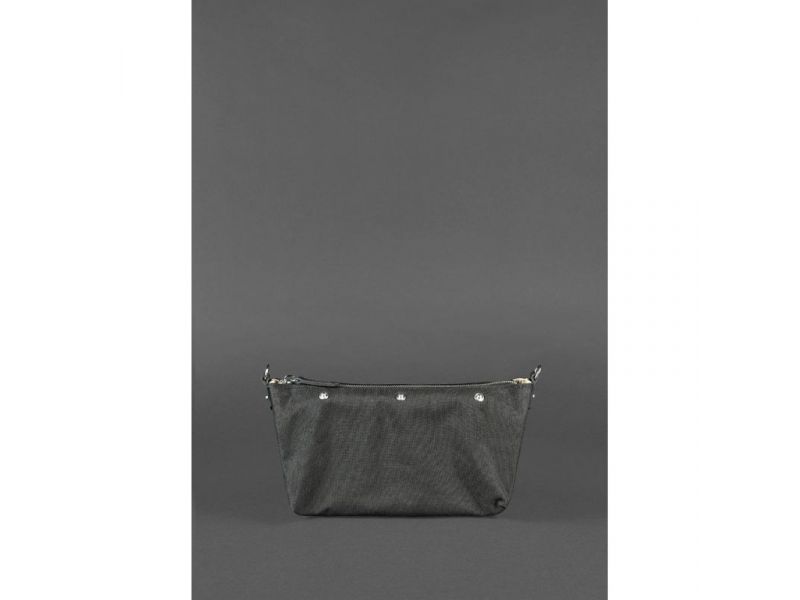 Кожаная плетеная женская сумка Пазл S угольно-черная, фото 4