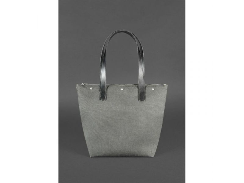 Кожаная плетеная женская сумка Пазл L черная Krast, фото 4