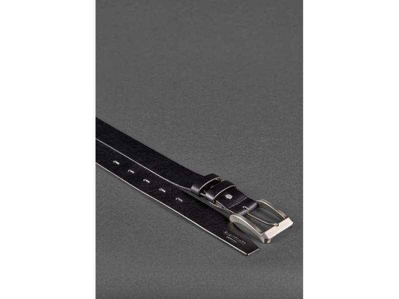 Мужской кожаный ремень 40 мм черный, фото 3