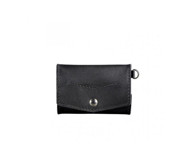 Кожаная монетница с клапаном 1.0 черная, фото 7