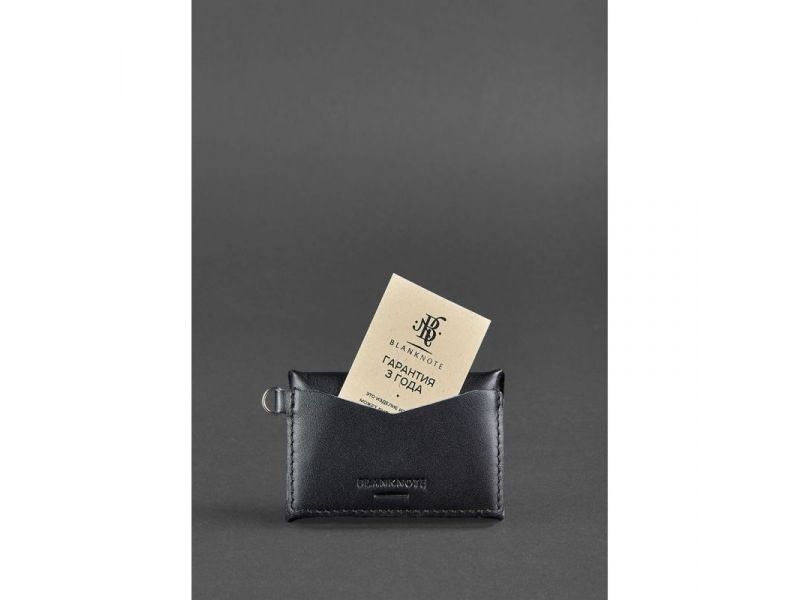 Кожаная монетница с клапаном 1.0 черная, фото 4