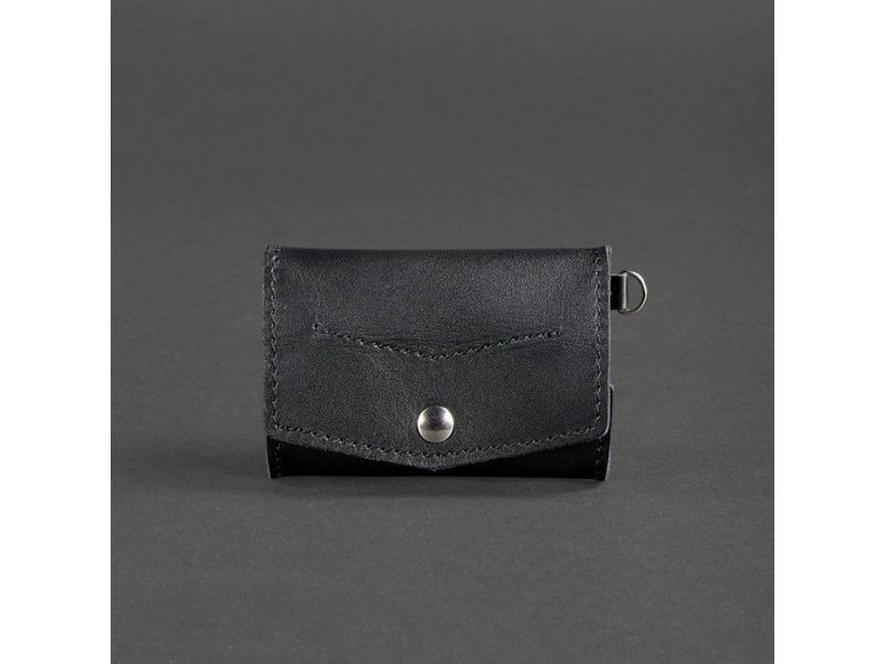 Кожаная монетница с клапаном 1.0 черная, фото 6