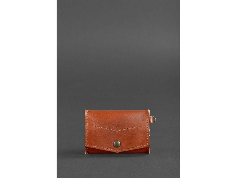 Кожаная монетница с клапаном 1.0 светло-коричневая, фото 1