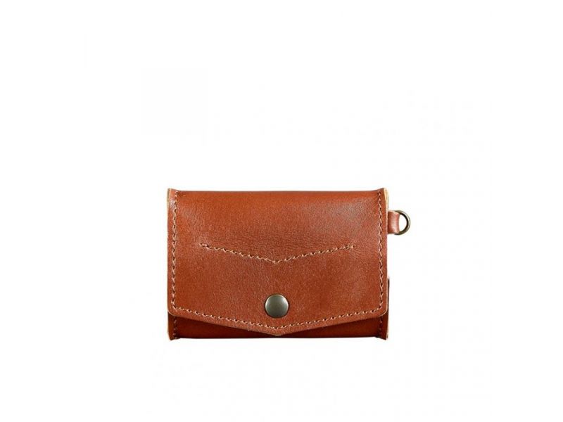 Кожаная монетница с клапаном 1.0 светло-коричневая, фото 7