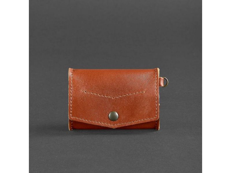 Кожаная монетница с клапаном 1.0 светло-коричневая, фото 6