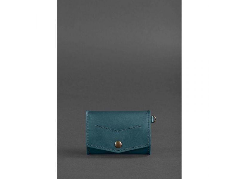 Женская кожаная монетница с клапаном 1.0 зеленая, фото 1