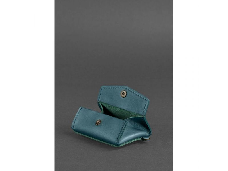 Женская кожаная монетница с клапаном 1.0 зеленая, фото 3