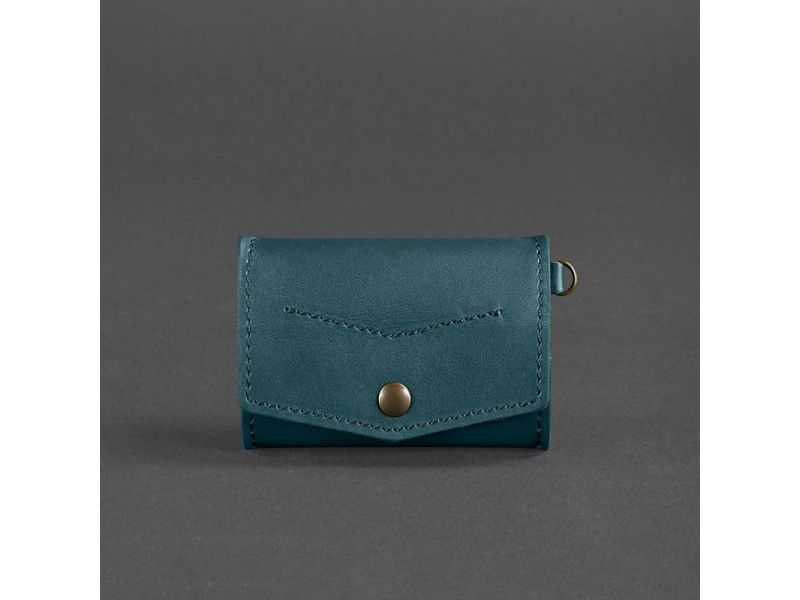 Женская кожаная монетница с клапаном 1.0 зеленая, фото 6