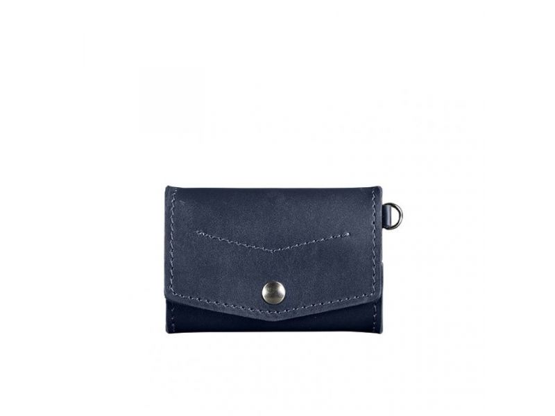 Кожаная монетница с клапаном 1.0 темно-синяя, фото 7