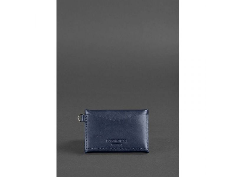 Кожаная монетница с клапаном 1.0 темно-синяя, фото 5