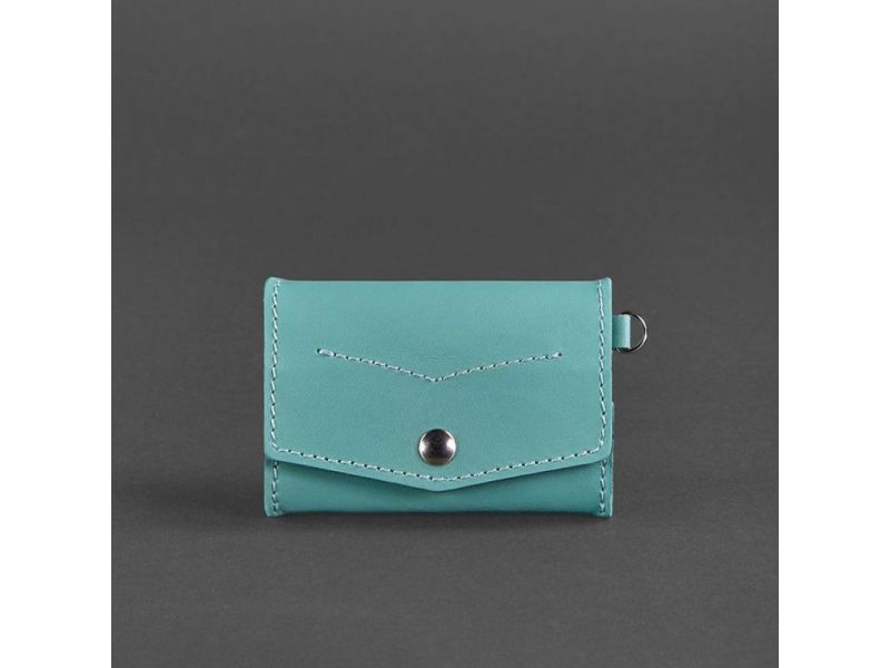 Женская кожаная монетница с клапаном 1.0 бирюзовая, фото 6