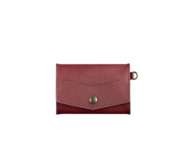 Женская кожаная монетница с клапаном 1.0 бордовая, фото 7