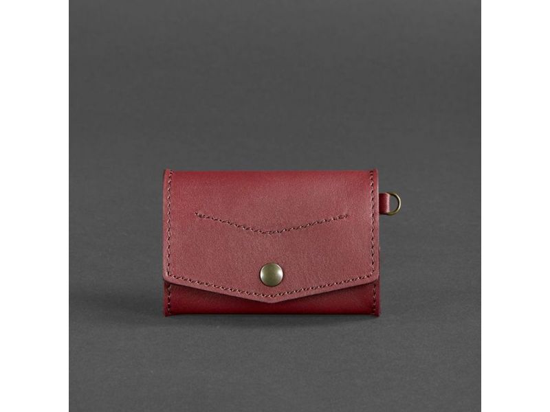 Женская кожаная монетница с клапаном 1.0 бордовая, фото 6