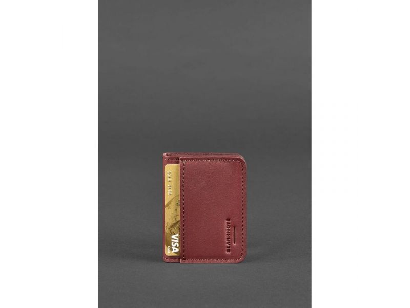 Женская кожаная обложка для ID-паспорта и водительских прав 4.0 бордовая, фото 3