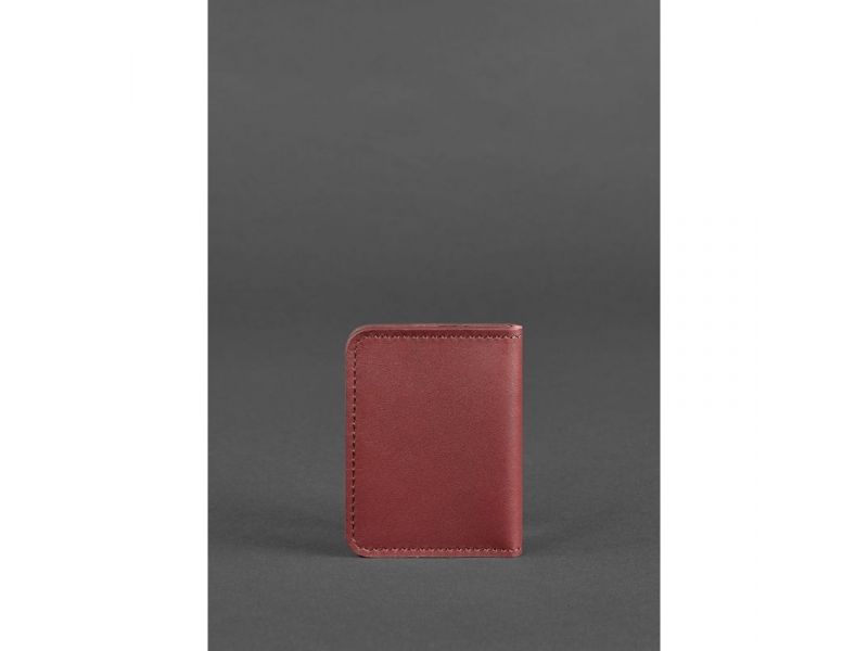 Женская кожаная обложка для ID-паспорта и водительских прав 4.0 бордовая, фото 4