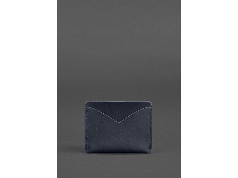 Кожаная визитница 5.0 темно-синяя, фото 3