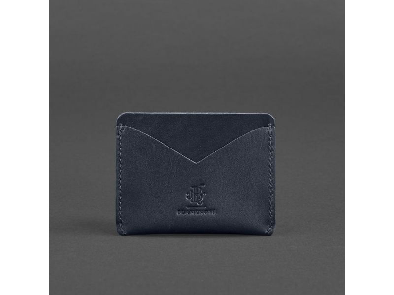 Кожаная визитница 5.0 темно-синяя, фото 4
