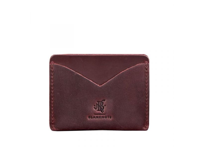 Женская кожаная визитница 5.0 бордовая Crazy Horse, фото 5
