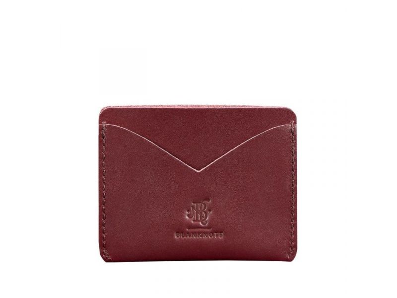 Женская кожаная визитница 5.0 бордовая Краст, фото 5