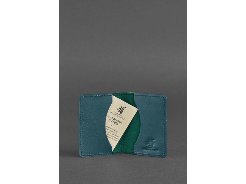 Женский кожаный кард-кейс (визитница) 6.0 зеленый, фото 3