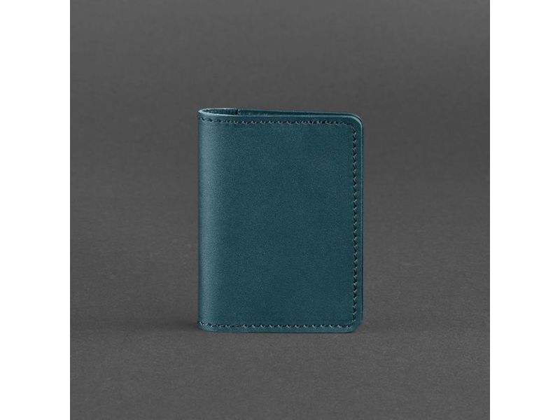 Женский кожаный кард-кейс (визитница) 6.0 зеленый, фото 4