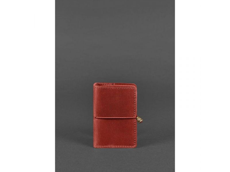 Женский кожаный кард-кейс 7.0 коралловый Crazy Horse, фото 1