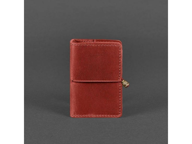 Женский кожаный кард-кейс 7.0 коралловый Crazy Horse, фото 4