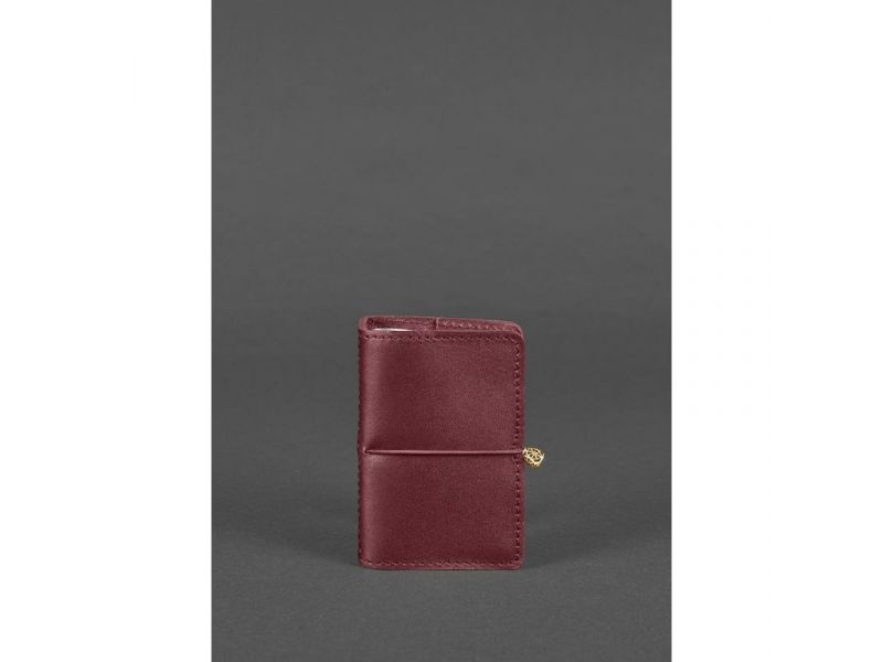 Женский кожаный кард-кейс 7.0 бордовый Краст, фото 1