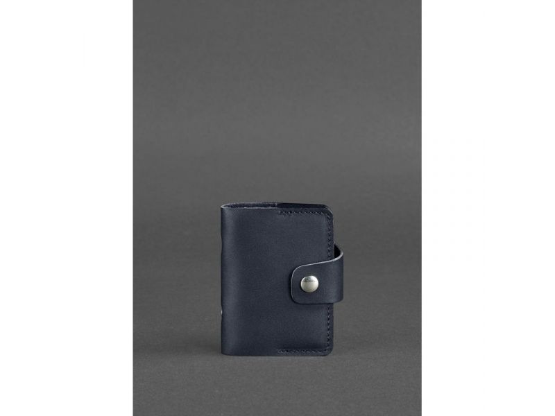 Кожаный кард-кейс 7.1 (Книжечка) темно-синий, фото 1