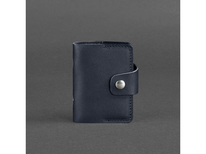Кожаный кард-кейс 7.1 (Книжечка) темно-синий, фото 5