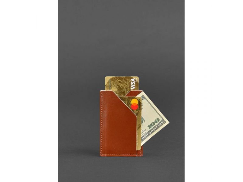 Кожаный кард-кейс 8.0 светло-коричневый, фото 2