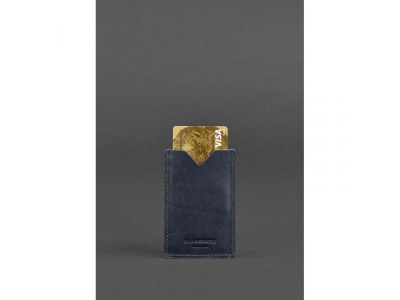 Кожаный кард-кейс 8.0 темно-синий, фото 4