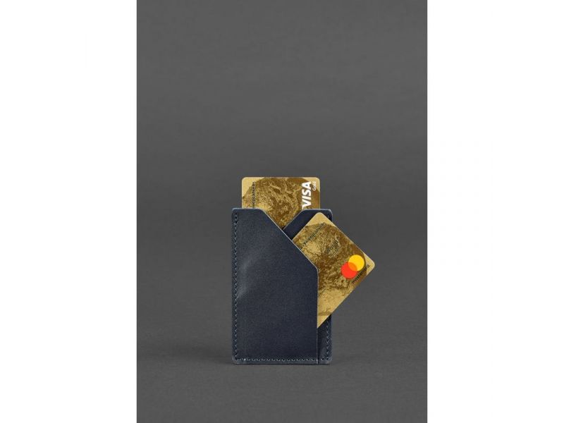 Кожаный кард-кейс 8.0 темно-синий, фото 3