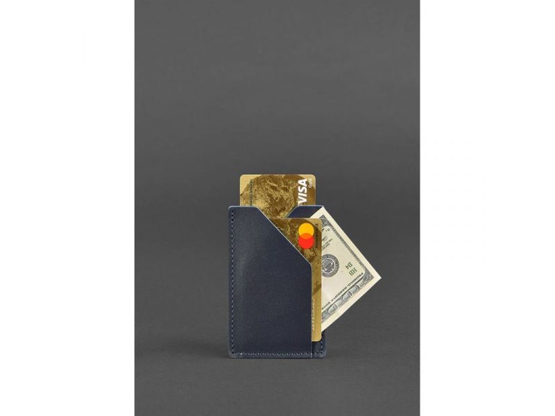 Кожаный кард-кейс 8.0 темно-синий, фото 2