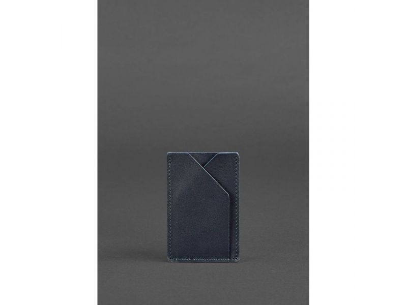 Кожаный кард-кейс 8.0 темно-синий, фото 1