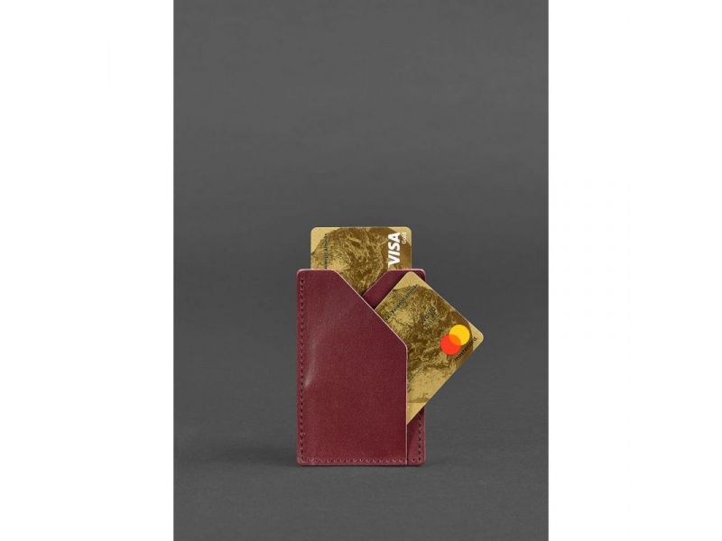 Женский кожаный кард-кейс 8.0 бордовый, фото 3