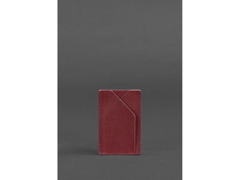 Женский кожаный кард-кейс 8.0 бордовый, фото 1
