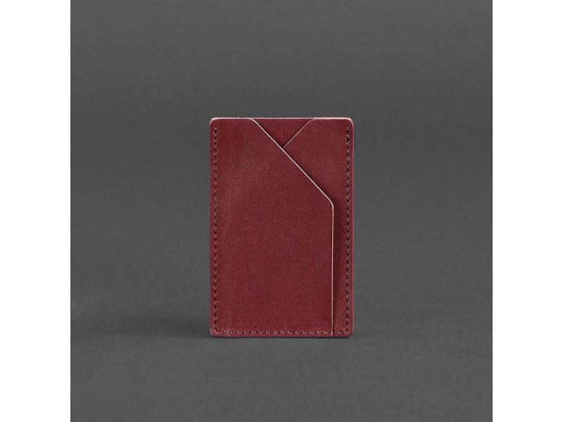 Женский кожаный кард-кейс 8.0 бордовый, фото 6