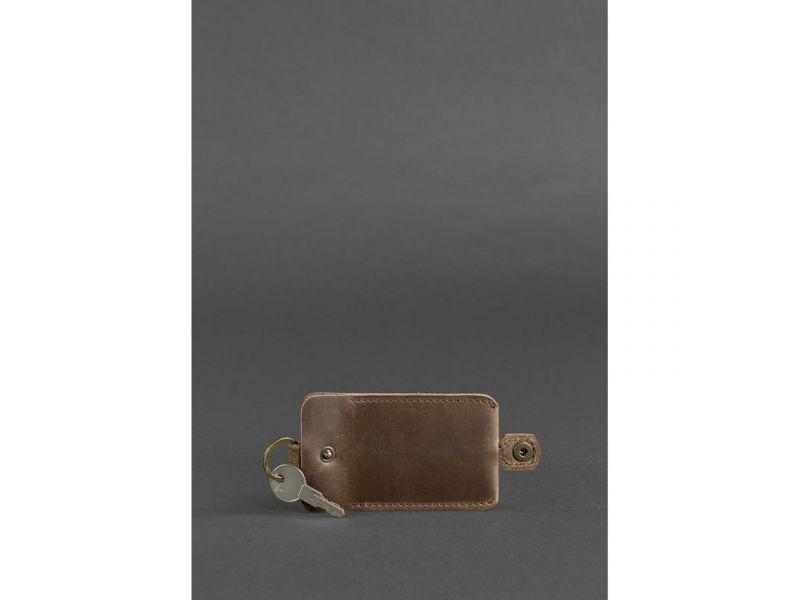 Кожаная ключница 1.0 темно-коричневый Crazy Horse, фото 2