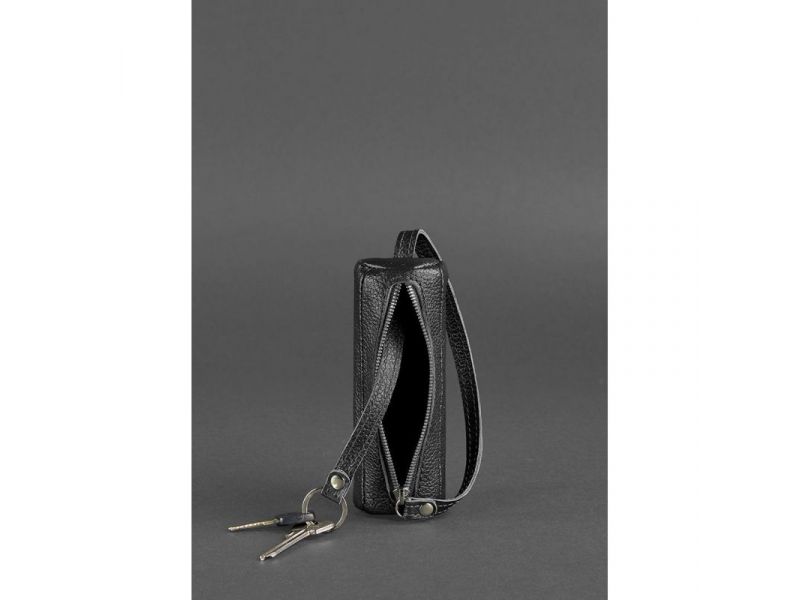 Кожаная ключница 3.0 Тубус черная, фото 2